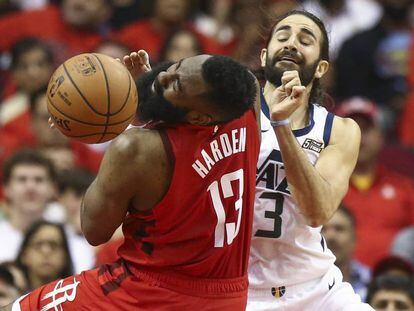 James Harden y Ricky Rubio.