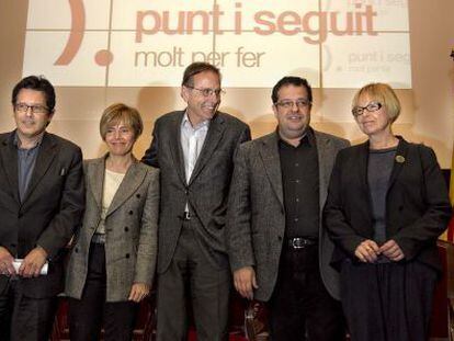 De izquierda a derecha, Daniel Font, Pia Bosch, Raimon Obiols, Joan I. Elena y Maria Badia.