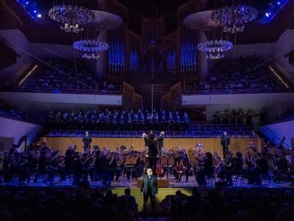 Final del primer acto de 'Tristán e Isolda’ con solistas y el Coro y Orquesta Nacionales de España, este jueves en el Auditorio Nacional.