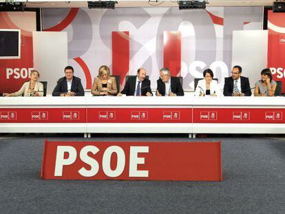 Reuni&oacute;n de la ejecutiva federal  del PSOE, el pasado lunes.  