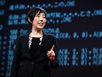 Noriko Arai durante su charla TED en Vancouver. 