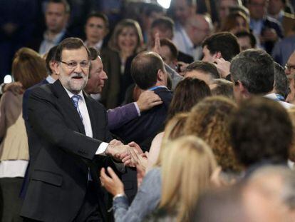 El presidente del Gobierno, Mariano Rajoy, en la clausura de la convenci&oacute;n nacional del PP. 