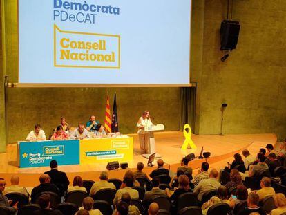 Reunión del Consell Nacional del PDeCAT, en un auditorio en Barcelona.