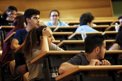 Prueba de selectividad en la Universidad Complutense de Madrid, en junio pasado.