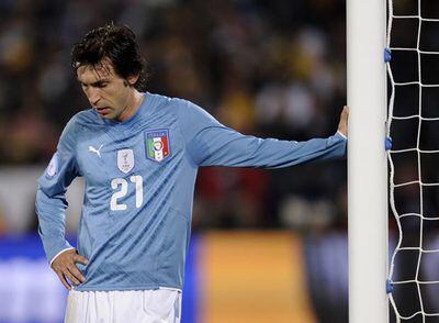 Pirlo, durante la derrota de Italia contra Brasil en la Copa Confederaciones.