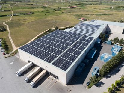 Una instalación de autoconsumo fotovoltaico, en la planta de Pascual en Trescasas (Segovia).