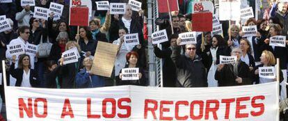 Protesta en el Gregorio Marañón.