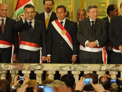 Humala, ayer, en la presentación de su renovado gabinete.