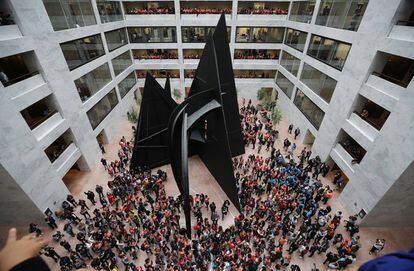 Protesta de 'dreamers' el jueves en el Senado, en Washington