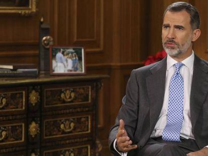 Felipe VI durante el discurso de Nochebuena.