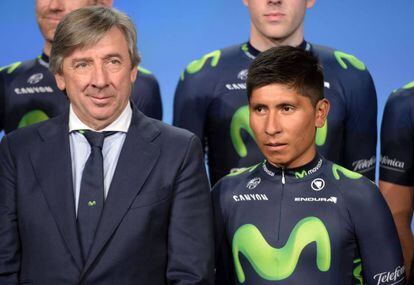 Eusebio Unzue y Nairo Quintana, en enero de 2015.