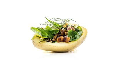 Aduriz recipe. Herb and potato stew