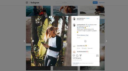 Foto de la ‘instagrammer’ Paulina Eriksson que ha dado lugar al informe de Autocontrol.
