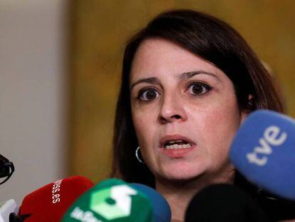 La vicesecretaria general del PSOE y portavoz del Grupo Socialista en el Congreso, Adriana Lastra. En vídeo, declaraciones de Lastra.