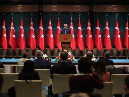 El presidente turco, Recep Tayyip Erdogan, el lunes en Ankara.