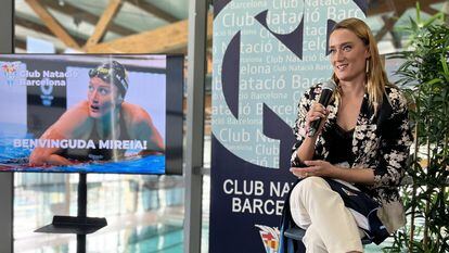 La nadadora española Mireia Belmonte, este jueves en el CN Barcelona.