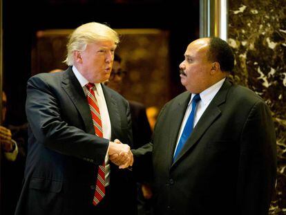 Trump con Martin Luther King III, este lunes en Nueva York
