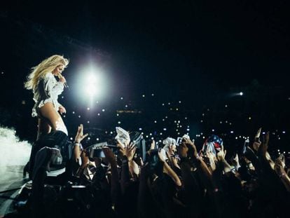 Beyoncé durante su concierto en el Estadio Olímpico de Barcelona el pasado 3 de agosto.