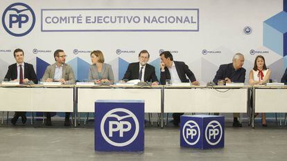 Mariano Rajoy preside el comité ejecutivo del PP. 