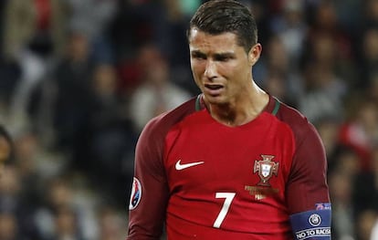 Cristiano Ronaldo lamenta una ocasión fallada.