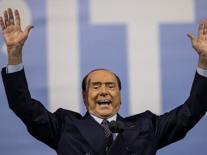 Silvio Berlusconi, durante un acto electoral en Roma, en septiembre.