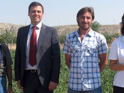El agricultor Pablo Catalán, el Jefe de Compras de Alcampo Antonio González, el agricultor Víctor Sanchez y la investigadora Almudena Lázaro