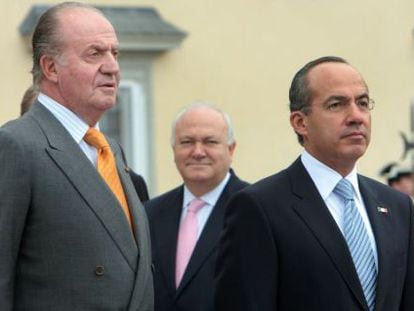 Juan Carlos I y Felipe Calder&oacute;n, en Madrid en junio de 2008. 