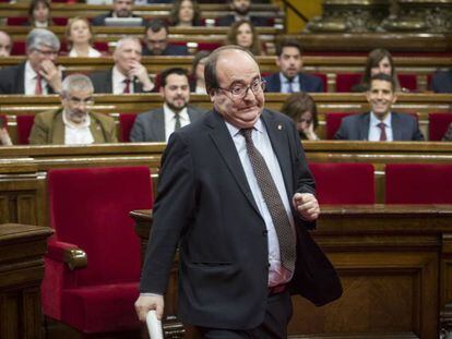 Miquel Iceta en una sesión del Parlament,.