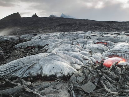 Campo de lava del volcán Kilauea, uno de los más activos del mundo.