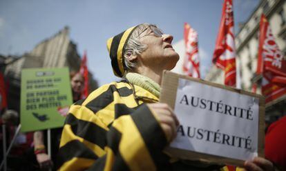 Protesta contra la austeridad, el 12 de abril en París