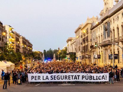 Un momento de la manifestación celebrada este sábado en Barcelona. / JOAN SÁNCHEZ