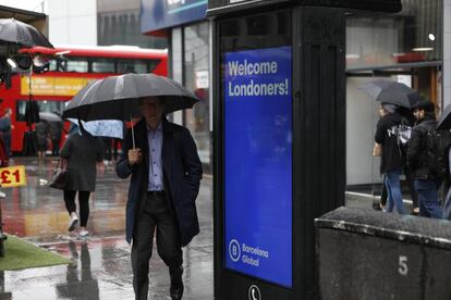 Publicitat de Barcelona Global a Londres.