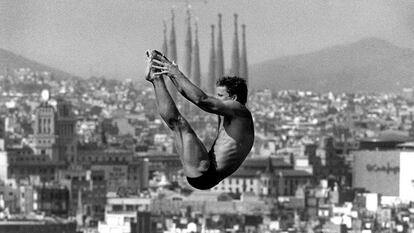 Un saltador als Jocs de Barcelona 1992.