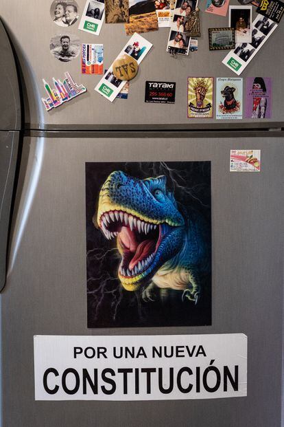 Detalles en el refrigerador de la casa de Patricio Fernández.