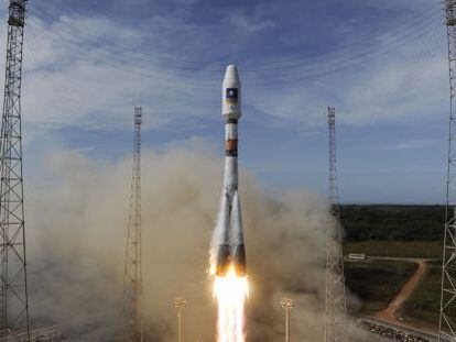 Lanzamiento de un sat&eacute;lite de la red Galileo en 2012 en la Guayana Francesa.