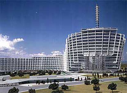 Imagen del proyecto de los arquitectos Antonio y Carlos Lamela para la nueva sede operativa de Telefónica.