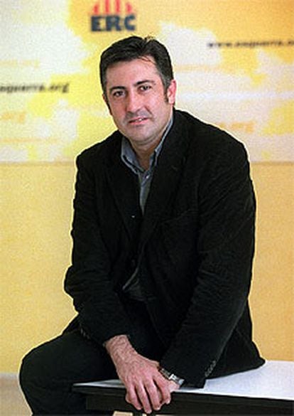 Joan Puigcercós, ayer, en la sede de ERC.