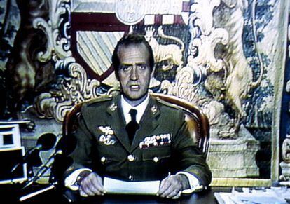 Mensaje del Rey en TVE la noche del intento del golpe de Estado, el 23 de febrero de 1981.