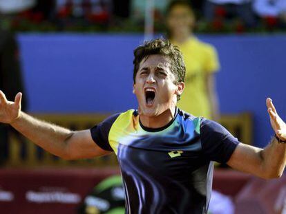 Almagro celebra la victoria sobre Nadal