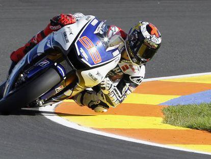 El piloto Jorge Lorenzo durante el Gran Premio de Valencia