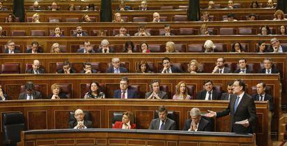Mariano Rajoy durante una sesi&oacute;n de control al Gobierno.
