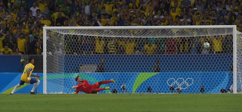 Neymar anota el último penalti y le da el oro a Brasil.
