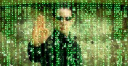 Keanu Reeves como Neo, en la película 'Matrix'.