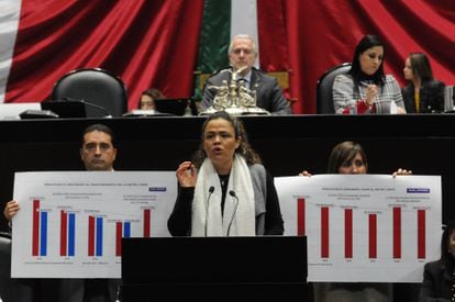 Mariana Gómez del Campo, diputada del PAN, durante su participación en la cámara baja el 11 de enero.