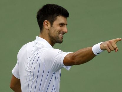 Djokovic, durante la reciente final del torneo de Cincinnati. / JASON SZENES (EFE)