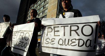 Manifestación a favor de Gustavo Petro.