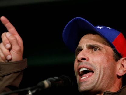 El opositor venezolano Henrique Capriles durante una conferencia de prensa el año pasado.