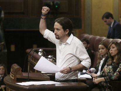 Pablo Iglesias, este mi&eacute;rcoles en el Congreso. 