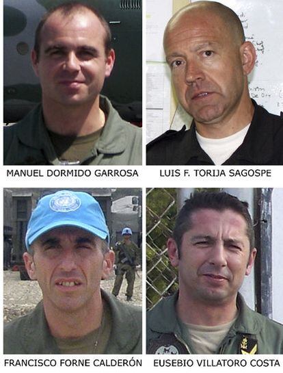 Los cuatro militares muertos en Haití.
