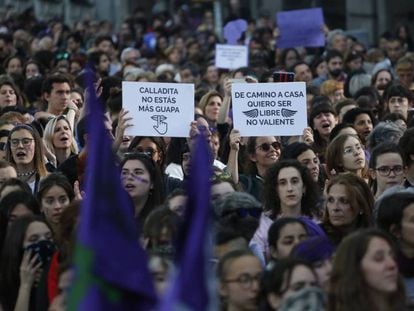 Manifestación en Madrid por la sentencia a La Manada en mayo de 2018. 